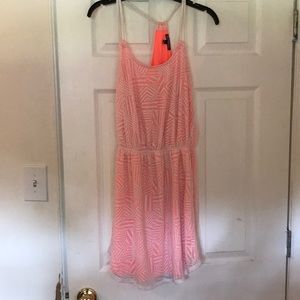 Coral and white dress